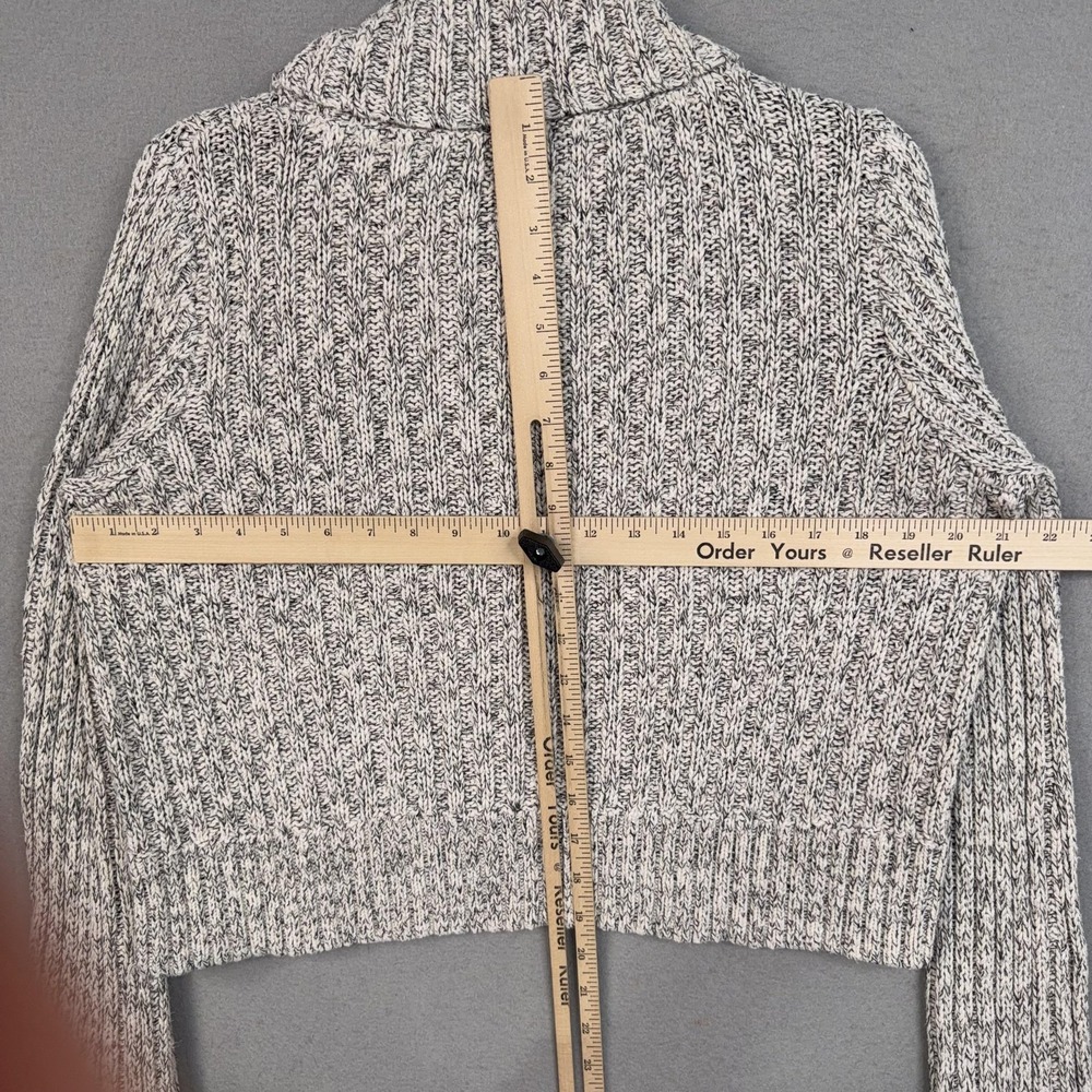 Free People Sweater Womens Large Gray Turtleneck Chunky Knit Comfy Cozy Pullover - Picture 9 of 12